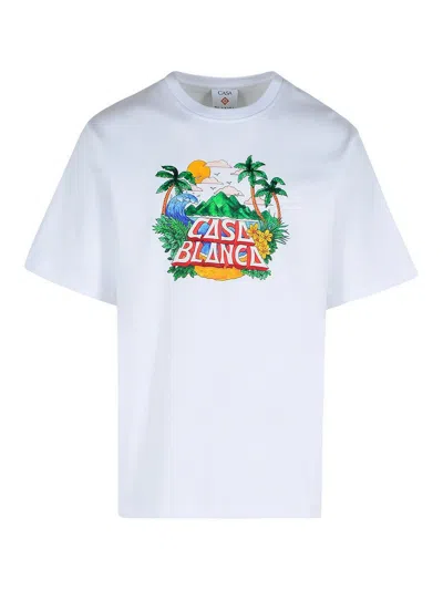 Casablanca Casa Beach Wave T-shirt In White