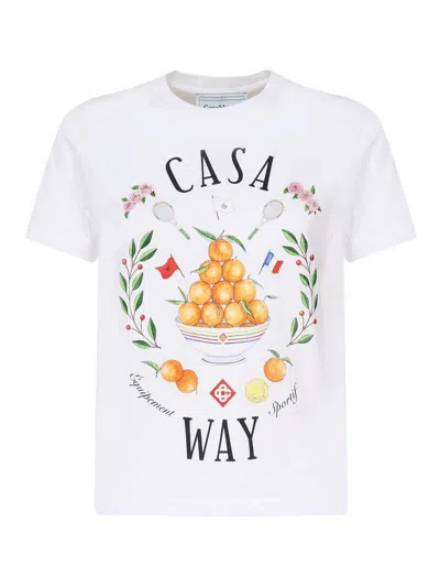 Casablanca T-shirt In Cotton Casa Way In White