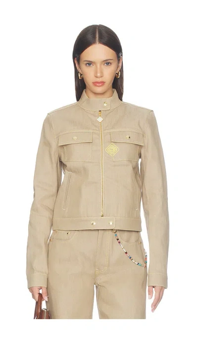Casablanca Canvas Denim Jacket In Brown
