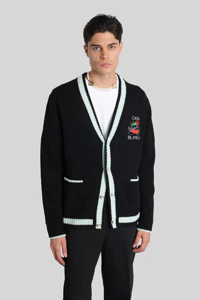 CASABLANCA CARDIGAN IN BLACK WOOL