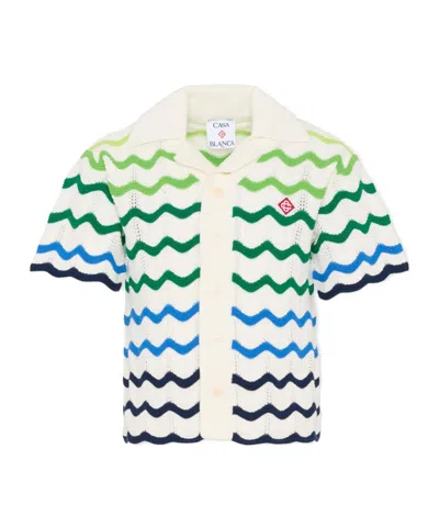 Casablanca Kids' Cardigan With A Wave Pattern. In Multi