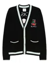 Casablanca Cardigan With Embroidered Panel In Black