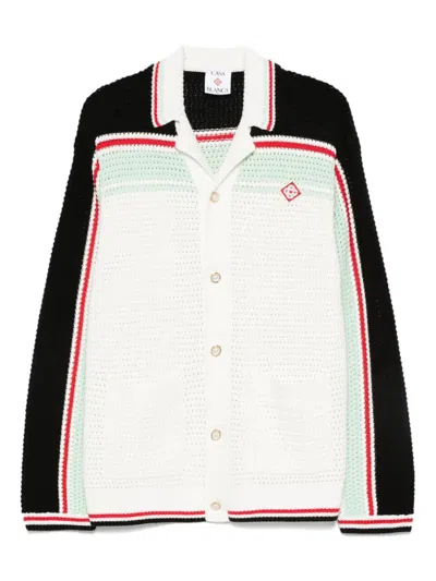 CASABLANCA CASABLANCA CARDIGAN WITH STRIPED DETAILS