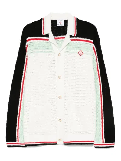 CASABLANCA CARDIGAN WITH STRIPED DETAILS