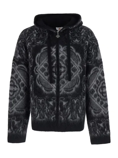 Casablanca Carpet Mohair Hoodie With Hood And Long Sleeves In Purple