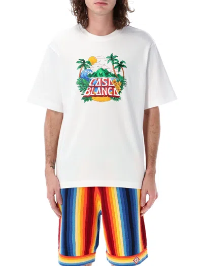 Casablanca Casa Beach Wave T-shirt In White