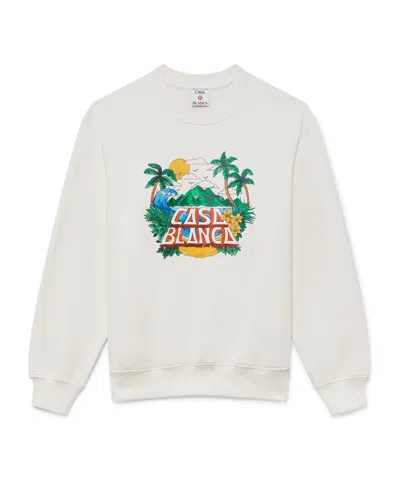 Casablanca Casa Beach Wave Sweatshirt In White