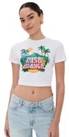 Casablanca Casa Beach Wave Printed Baby Tee In White
