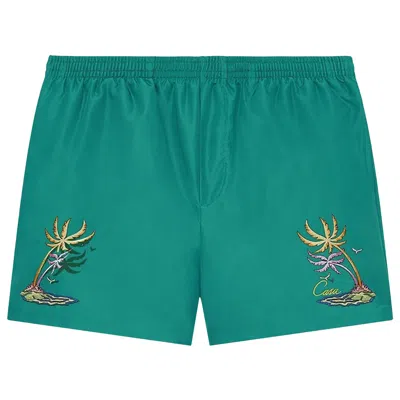 Pre-owned Casablanca Casa Embroidery Swim Shorts 'green' | Men's Size L