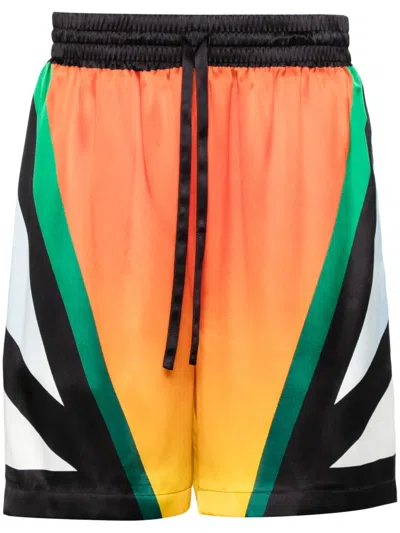 Casablanca Moto Sport Bermuda Shorts In 橘色