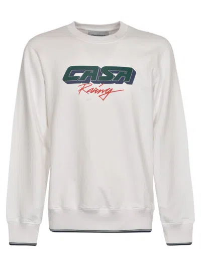 Casablanca Casa Racing Crewneck Sweatshirt In White