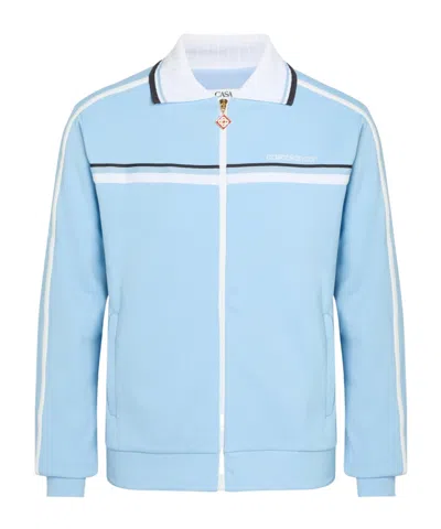 Casablanca Casa Round Pique Track Jacket In Blue