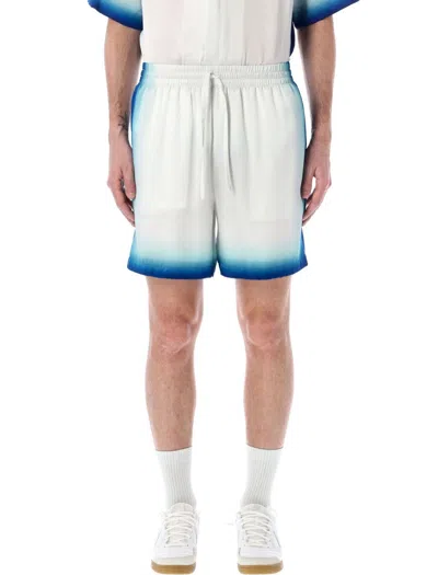 Casablanca "home Way Skate" Silk Shorts In White