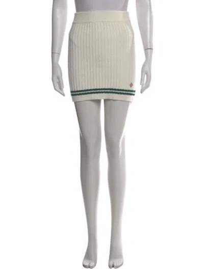 Pre-owned Casablanca Casa Sport Boucle Mini Skirt In Yellow