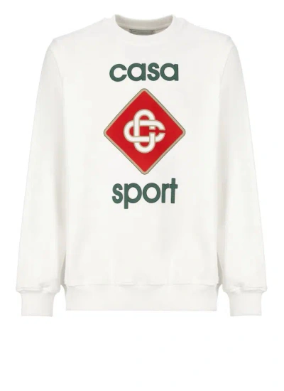 Casablanca Casa Sport Icon Screen Printed Sweatshirt In White