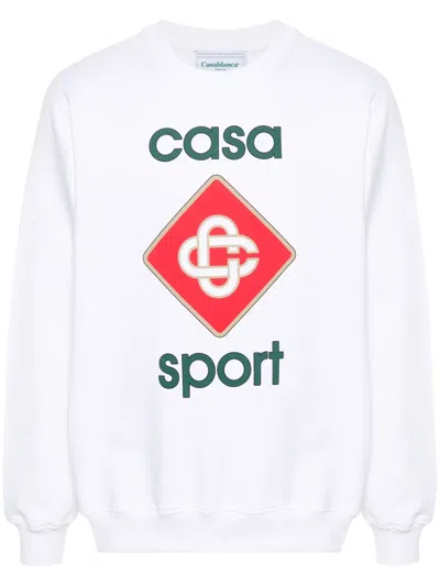 Casablanca Casa Sport Icon Screen Printed Sweatshirt In White