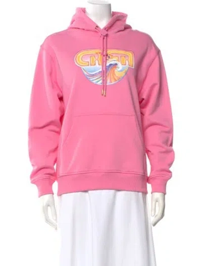 Pre-owned Casablanca Casa Surf Graphic Print Hoodie In Pink