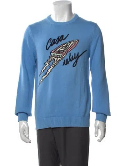 Pre-owned Casablanca Casa Way Crew Neck Pullover In Blue