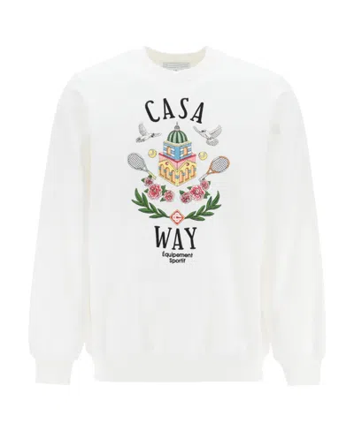 Casablanca Casa Way Crewneck Sweatshirt In White