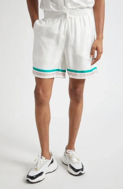 CASABLANCA CASABLANCA CASA WAY DRAWSTRING SILK SHORTS