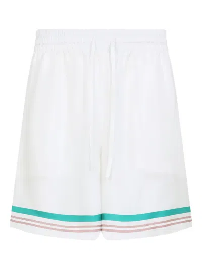 Casablanca Casa Way Drawstring-waist Track Shorts In White