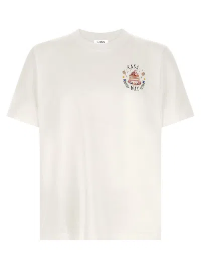 Casablanca Casa Way Graphic Print T-shirt In Cream
