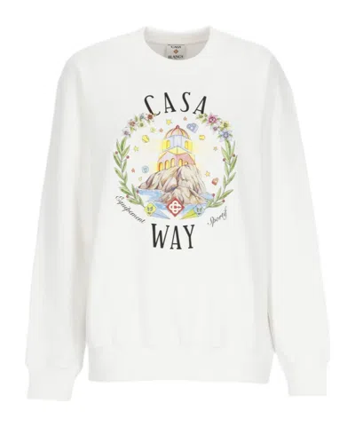 Casablanca Casa Way Graphic Sweatshirt In White