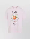 Casablanca Pale Pink Casa Way Orange Mascot T-shirt In Neutral