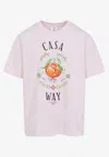 Casablanca Pale Pink Casa Way Orange Mascot T-shirt In Neutral