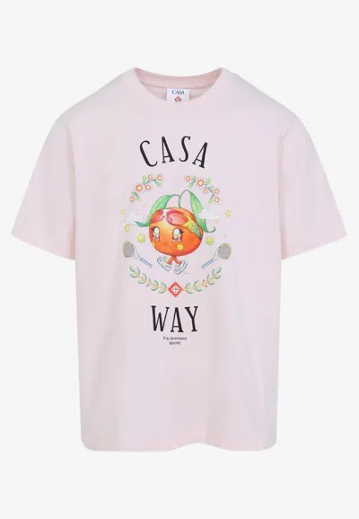 Casablanca Casa Way Kawaii Printed T-shirt Men In Neutral