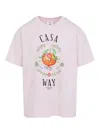 Casablanca Pale Pink Casa Way Orange Mascot T-shirt In White