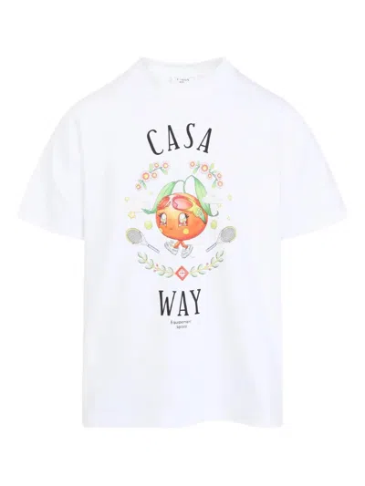 CASABLANCA CASABLANCA CASA WAY MASCOT T-SHIRT IN ORANGE