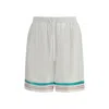 Casablanca Mens Casa Way Graphic-print Drawstring Silk Shorts In White