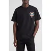 Casablanca Black Crewneck T-shirt With Logo Detail On The Front And Maxi Logo Print On The Rear In Black