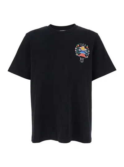 Casablanca Casa Way Mountain Printed T-shirt In Black