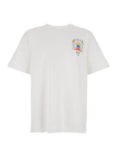 Casablanca Casa Way Mountain Printed T-shirt In White