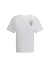 Casablanca T-shirt Girocollo Con Logo Sul Fronte In Cotone Bianca Uomo In Yellow