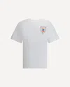 Casablanca T-shirt Girocollo Con Logo Sul Fronte In Cotone Bianca Uomo
