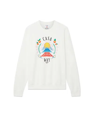 Casablanca Casa Way Mountain Embroidered Sweatshirt In White