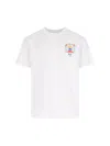 Casablanca T-shirt Girocollo Con Logo Sul Fronte In Cotone Bianca Uomo In White