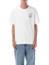 Casablanca T-shirt Girocollo Con Logo Sul Fronte In Cotone Bianca Uomo In Multi