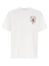 Casablanca T-shirt Girocollo Con Logo Sul Fronte In Cotone Bianca Uomo
