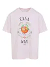 Casablanca Casa Way Orange Mascot Short Sleeve T-shirt In Neutral