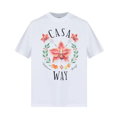 Pre-owned Casablanca Casa Way Orchid Classic T-shirt 'white' | Men's Size L