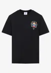 Casablanca Casa Way Mountain Printed Organic Cotton-jersey T-shirt In Black