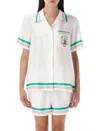 Casablanca Casa Way Short Sleeves Silk Shirt In Multi