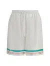 Casablanca Mens Casa Way Graphic-print Drawstring Silk Shorts In Gray