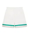 Casablanca Mens Casa Way Graphic-print Drawstring Silk Shorts In White