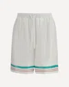 Casablanca Mens Casa Way Graphic-print Drawstring Silk Shorts In White