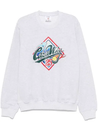 Casablanca Casa Way Skate Printed Sweatshirt In Green